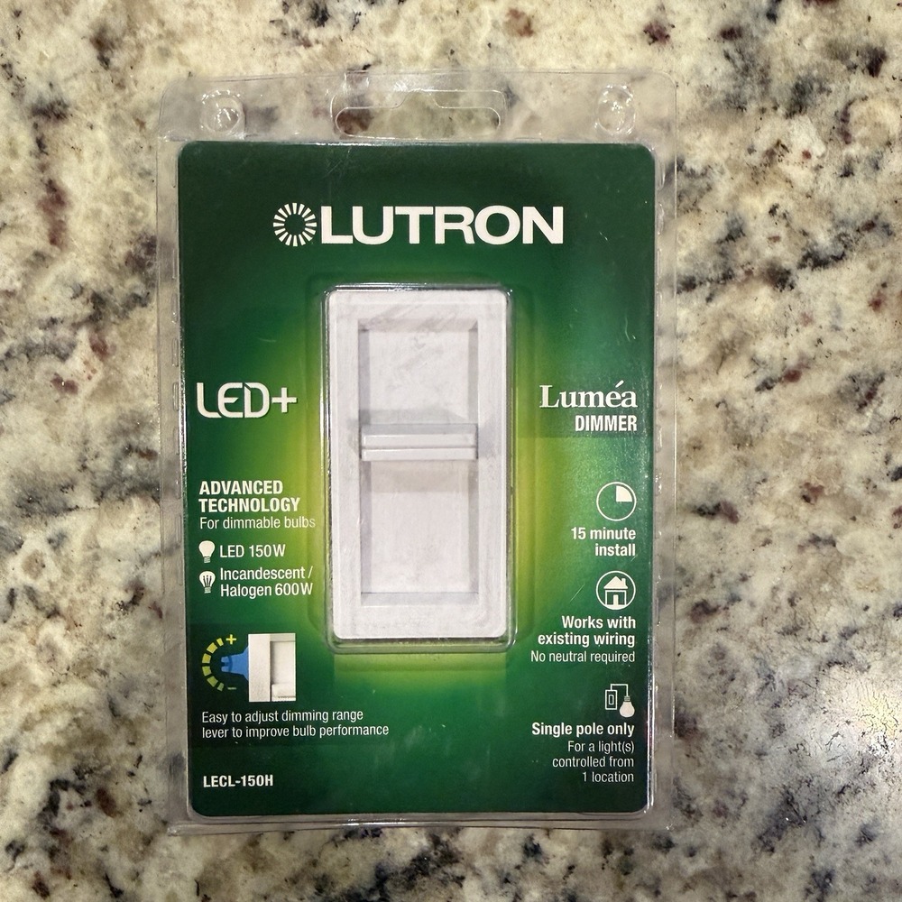 Lutron Luméa LED+ Dimmer Switch White LECL-150H Single Pole 150W LED / 600W Inc